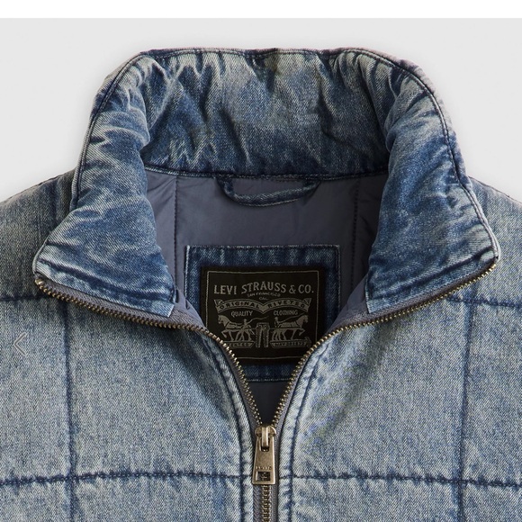 Levi's Blue Puffer Jacket with Quilted Design - Picture 4 of 6